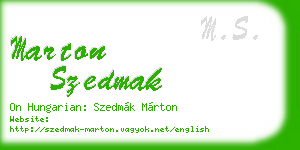marton szedmak business card